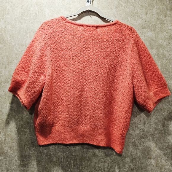 Boden Coral Merino Wool Blend Short Sleeve V-Neck Knit Sweater - Picture 10 of 10